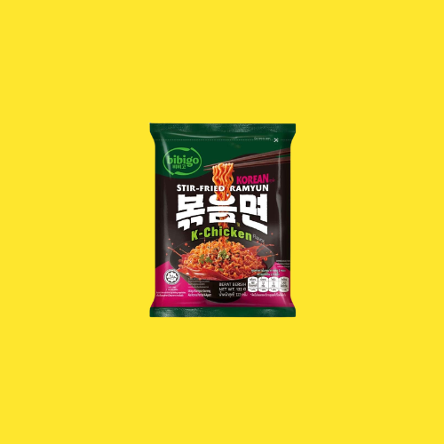 SWEET &SPICY K-CHICKEN STIR-FRIED RAMEN BIBIGO122g.x 4packs