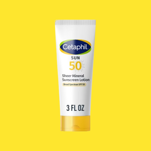 Cetaphil Sheer Mineral Sunscreen SPF 50 – Face & Body (3 fl oz / ~89 ml, Imported)