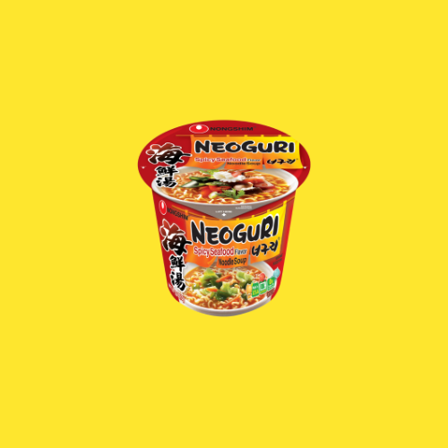 Nongshim Neoguri Spicy Seafood Ramyun Cup 2.64oz – Korean Instant Noodles (6-Pack)