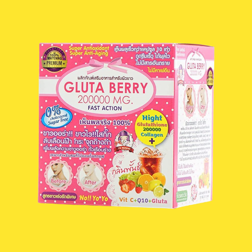 مشروب جلوتا بيري ٢٠٠٠٠٠ ملغ - ١٠ أكياس (مبيض + كولاجين)