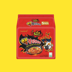BULDAK HOT CHICKEN FLAVOR RAMEN 2x SPICY ( 5 PACKS )700g (140g x 5 )