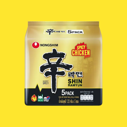 Nongshim Shin Ramyun Spicy Chicken – 5 × 120 g (Imported)
