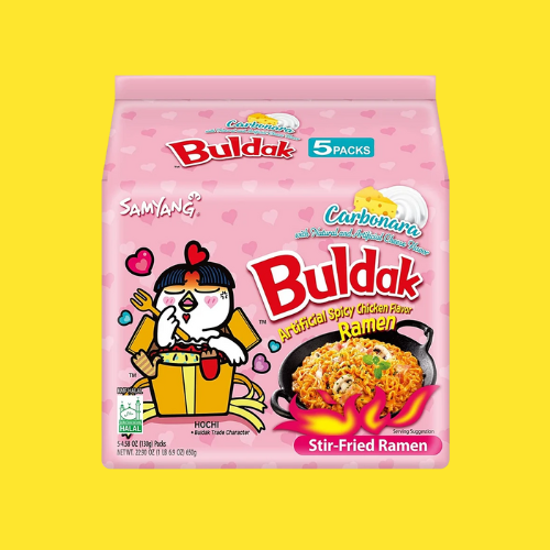 Samyang Buldak Hot Chicken Carbonara – 5 × 130 g (Imported)