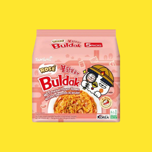 Samyang Buldak Rose Hot Chicken Ramen – 5 × 140 g (Imported Pack)