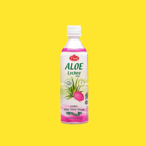 ALOE LYCHEE TASTE  500ML REAL ALOE PULP ADDED 500ML gluten free